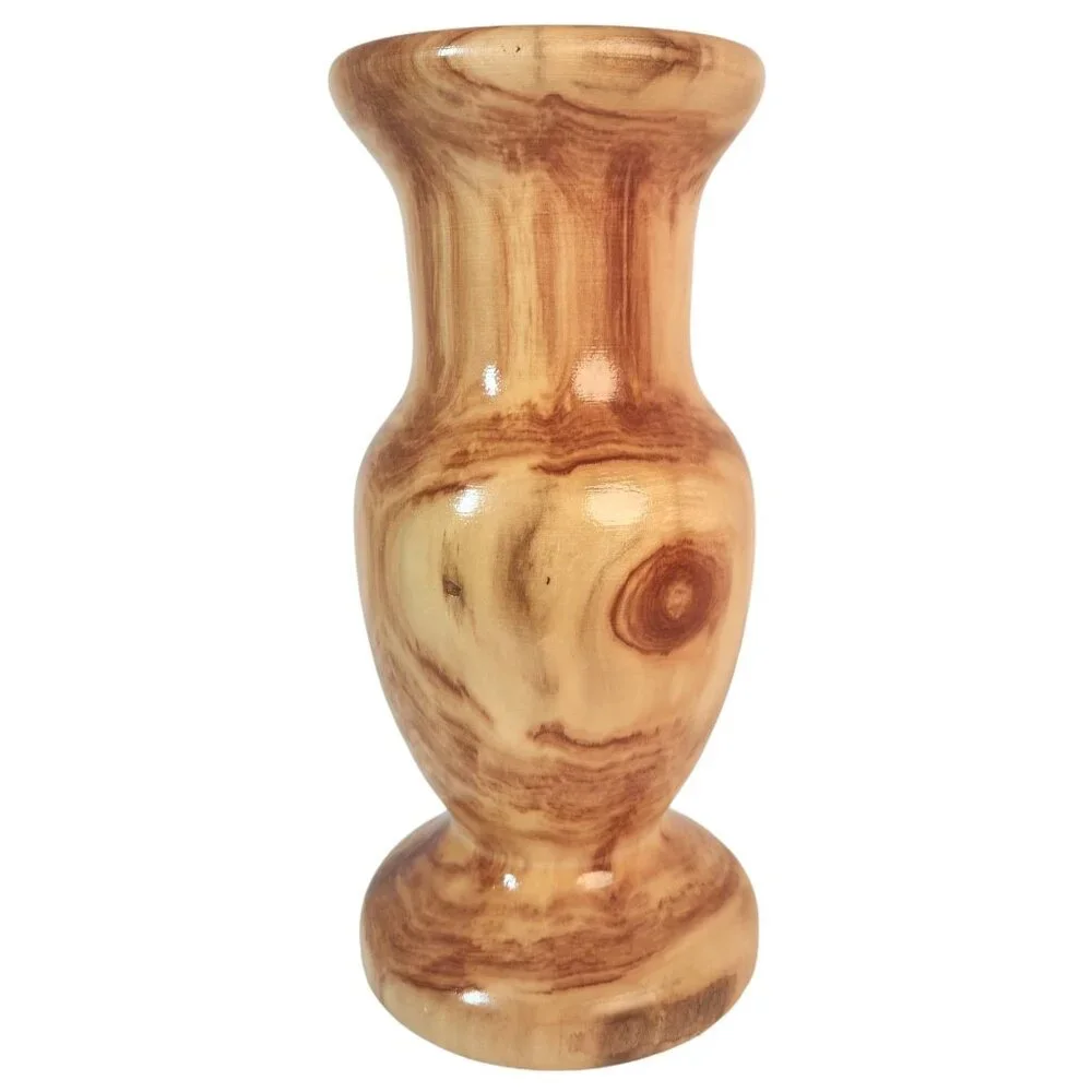 R.D. Brady Signed Burled Wooden Vase 9-1/2